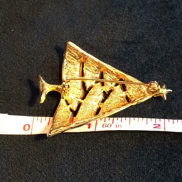 Vintage 3 Pc Christmas Tree Brooch Lot - Picture 8 of 9